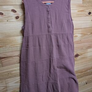 Columbia Mauve Button-Front Midi Dress